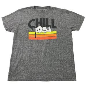 Peanuts Adult XL Tee Shirt Snoopy Chill Sunset Cotton Blend TShirt Short Sleeve